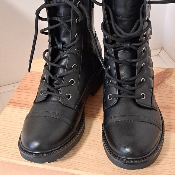 Guess Black Quilted Moto Boot Misses Size 6 1/2 NWOB - Picture 10 of 12